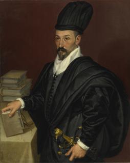 Bartolomeo Passarotti - Portrait Of Lope Varona Di Villanahue Of Burgos, Half Length With A Book In His Right Hand