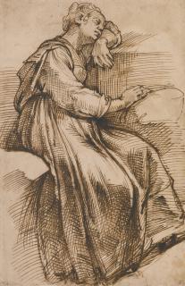 Bartolomeo Passarotti - Study Of Seated Woman Sleeping