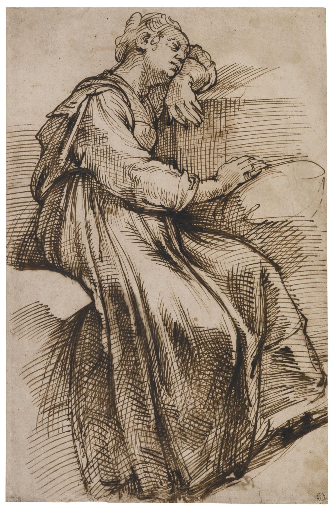 Bartolomeo Passarotti - Study Of Seated Woman Sleeping