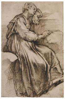 Bartolomeo Passarotti - Study Of Seated Woman Sleeping