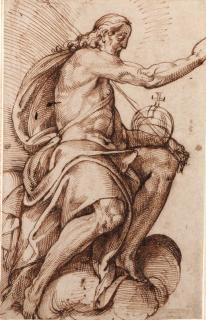 Bartolomeo Passarotti - The seated Christ blessing, in profile to the right