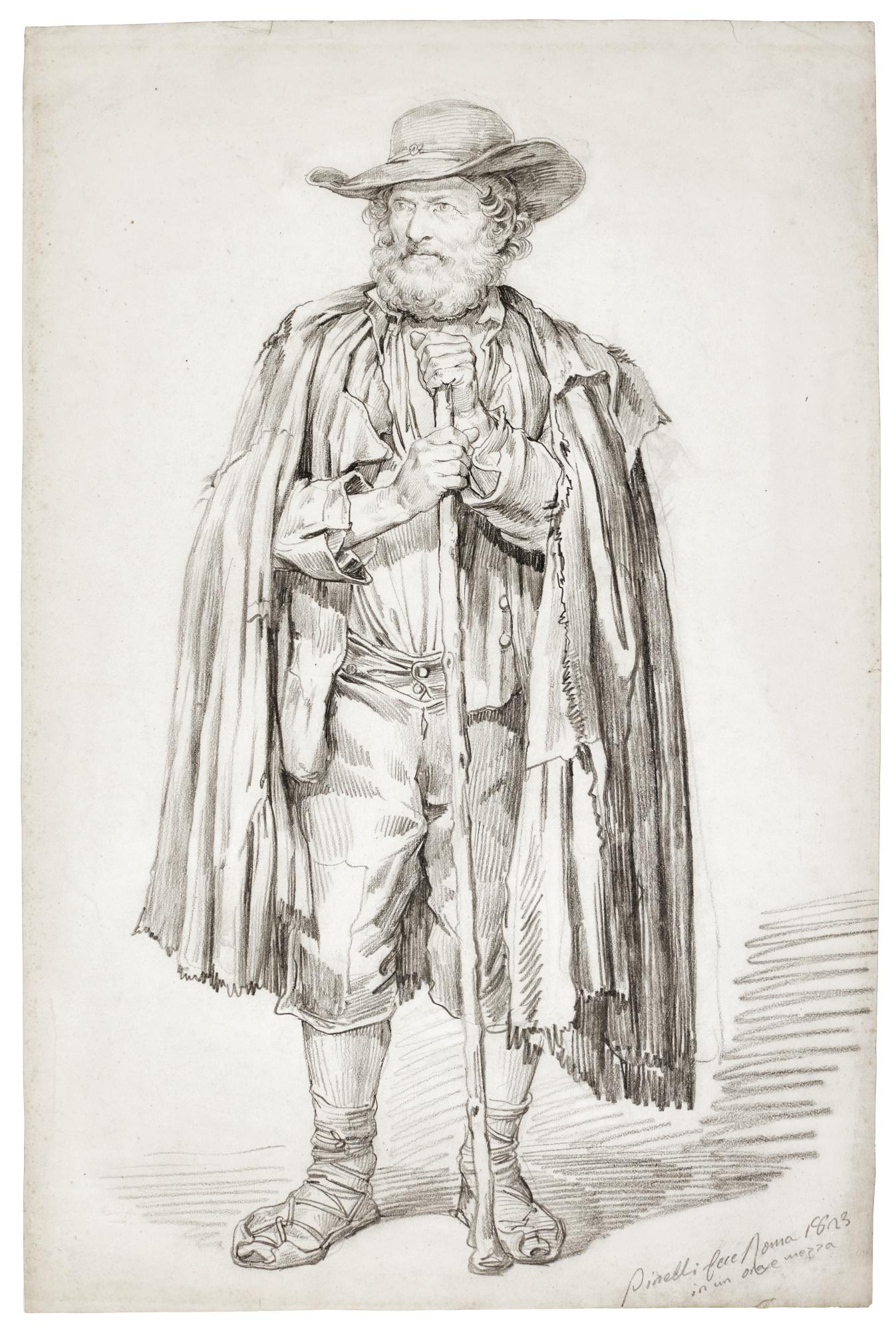 Bartolomeo Pinelli - A Standing Peasant Man