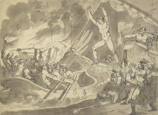 Bartolomeo Pinelli - Achilles scaring away Trojans after the death of Patroclus