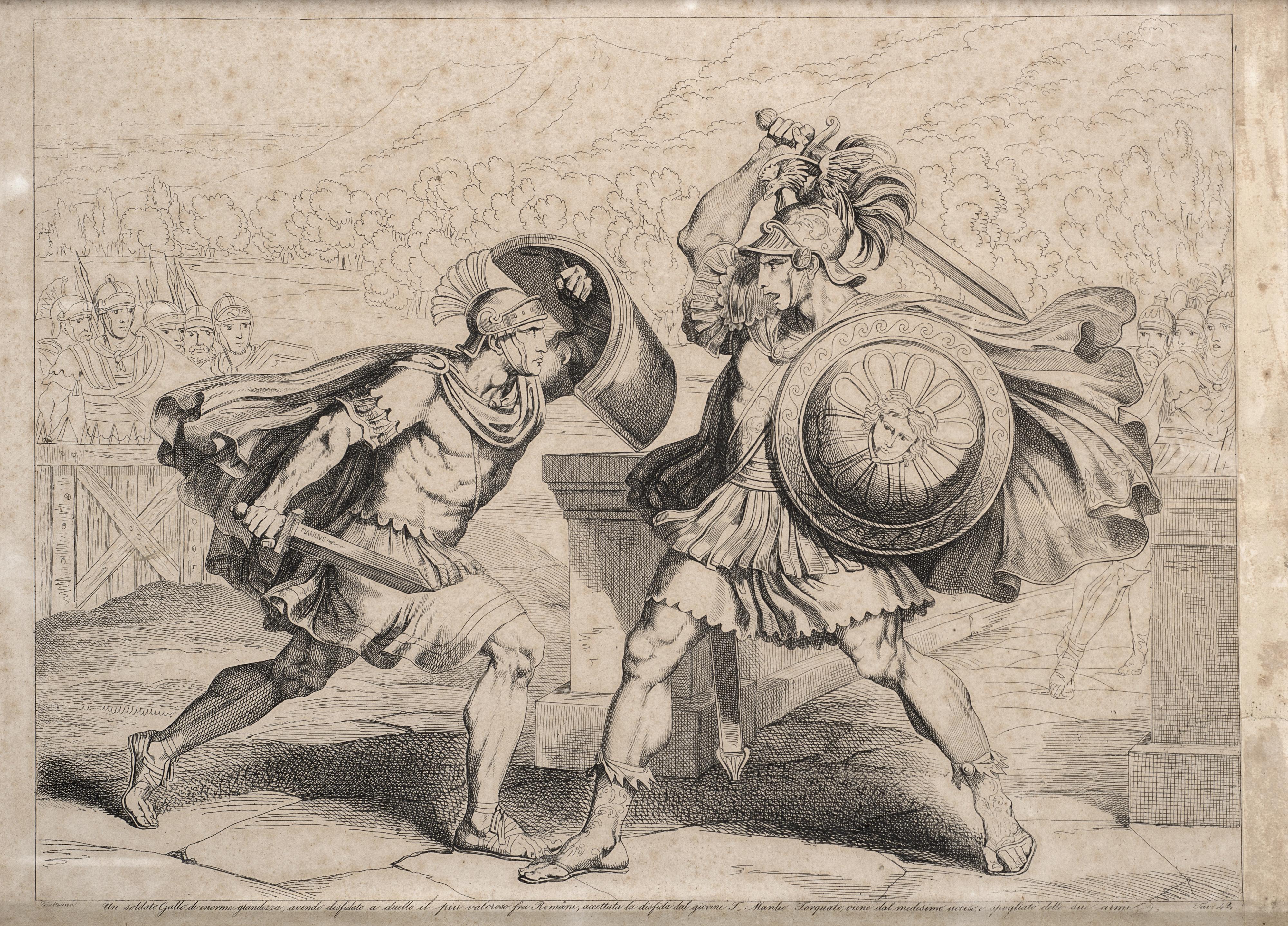 Bartolomeo Pinelli - Group of twenty-five engravings concerning the Roman history 300x420 mm.