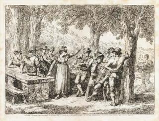 Bartolomeo Pinelli - [Italian Peasants]: Two Plates