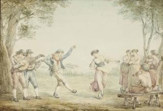 Bartolomeo Pinelli - Paysans dansant et musiciens dans la campagne romaine