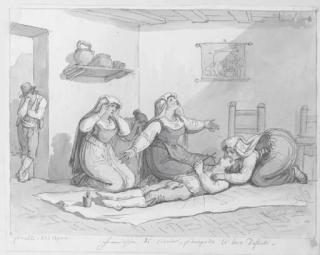 Bartolomeo Pinelli - Une famille de Ciociani pleurant leurs défunts