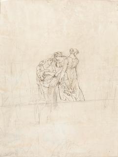 Bartolomeo Pinelli - Zwei Frauen tragen einen Kranken.