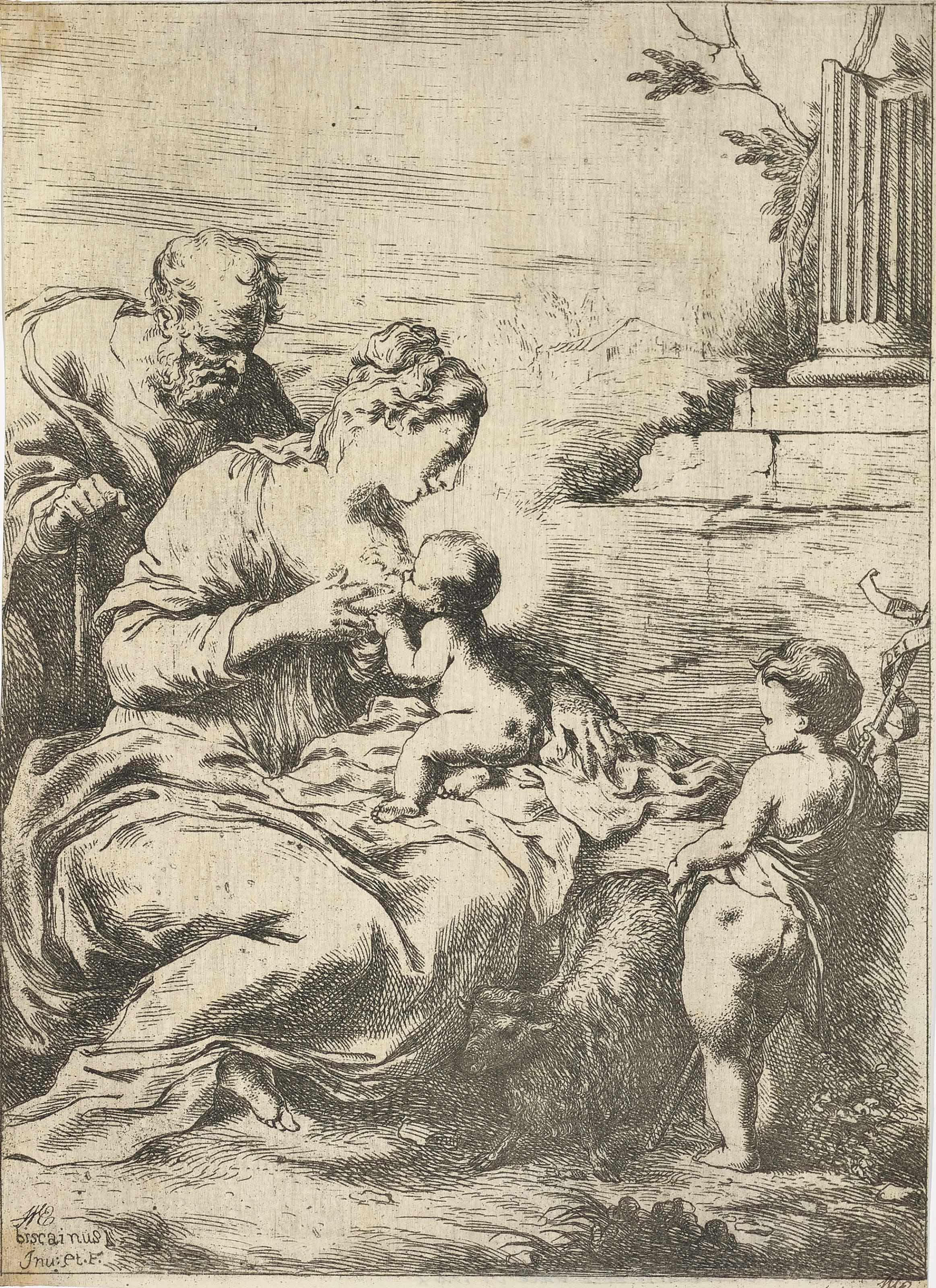 Bartolommeo Biscaino - The Virgin Nursing The Infant Christ (Bartsch 21)