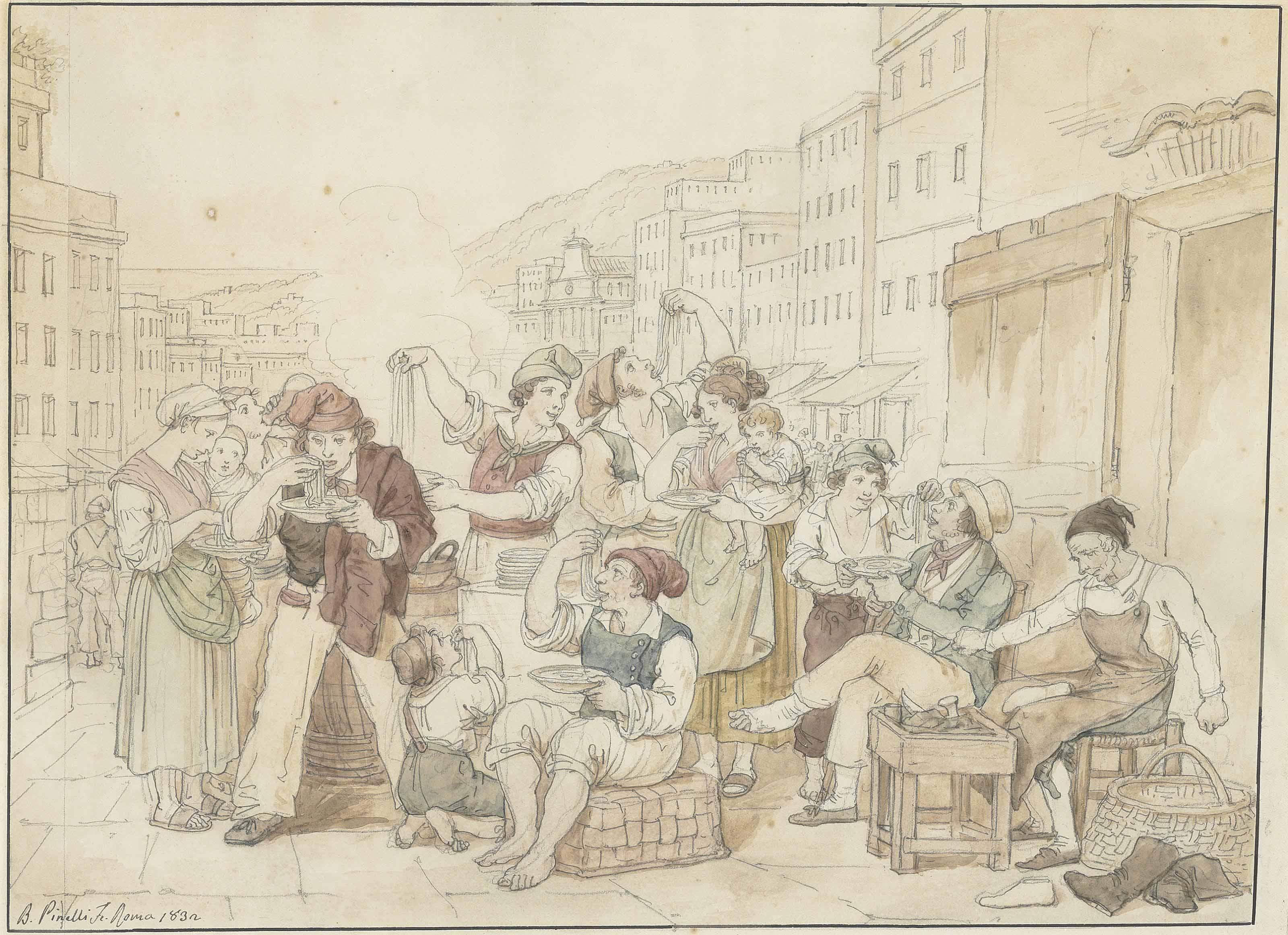 Bartolommeo Pinelli - The Pasta Vendor