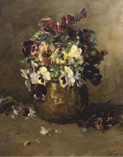 Baruch Lopes de Leao Laguna - Violets in a copper pot