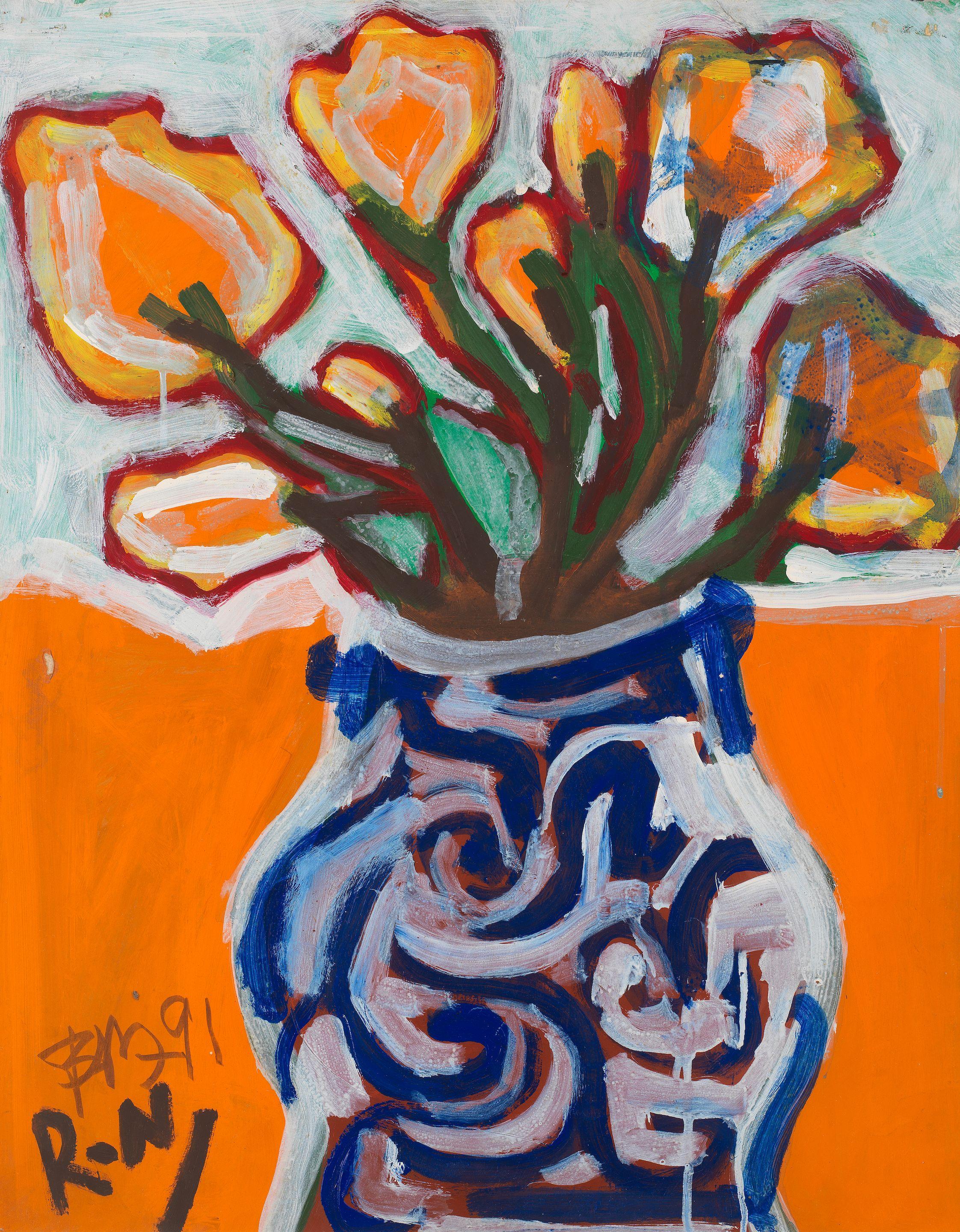 Bashir Mirza - Untitled (Flowers In A Vase)