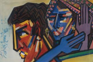 Bashir Mirza - Untitled (Two Faces)