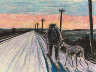 Basil Blackshaw, H.R.H.A. - Man and dog