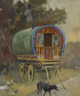 Basil Blackshaw, H.R.H.A - Untitled (Gypsy Caravan)
