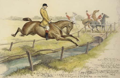 Basil Nightingale - Lord Lonsdale jumping the Great Dalby Brook