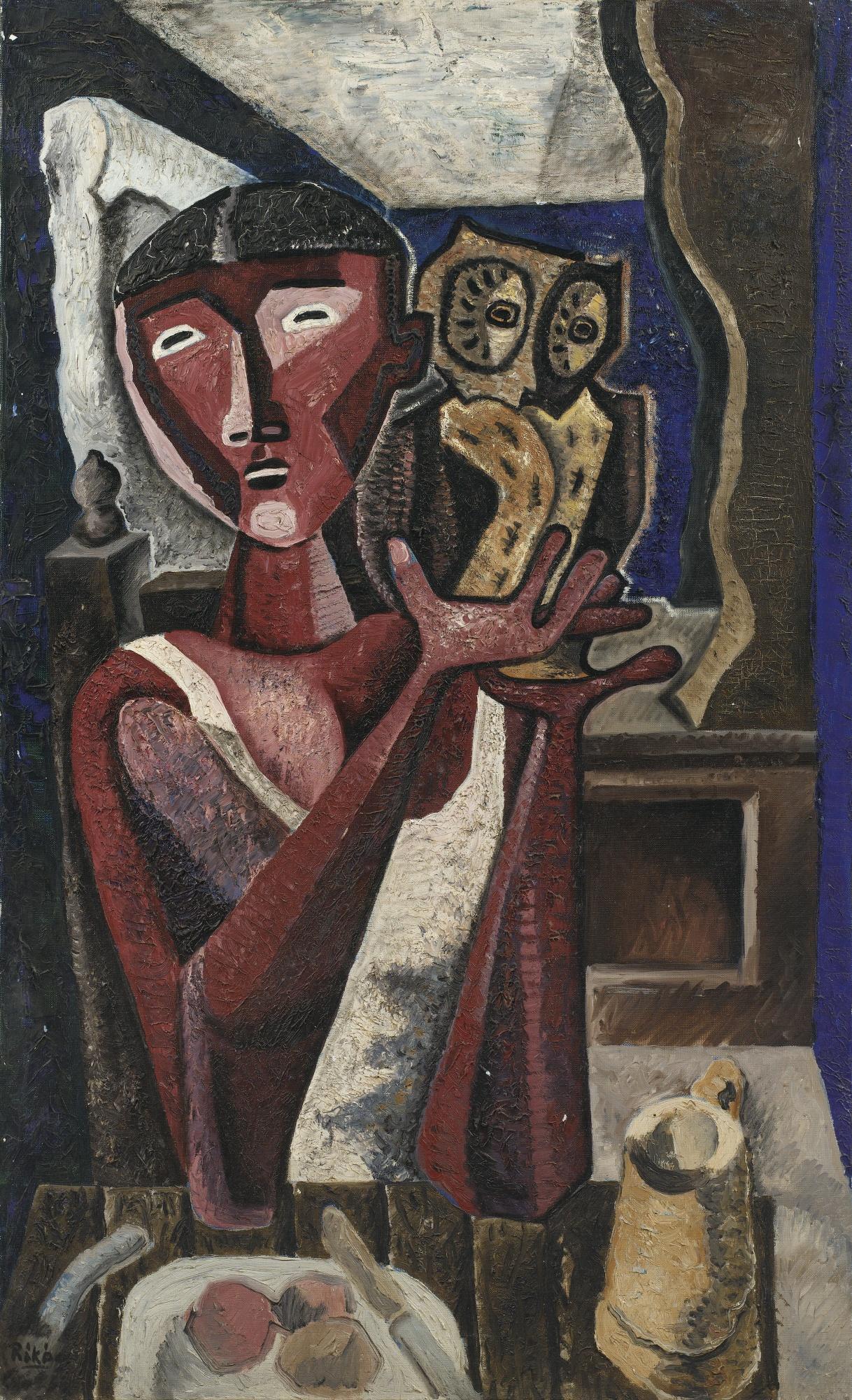 Basil Rakoczi - Jeune Aveugle Avec Chouette