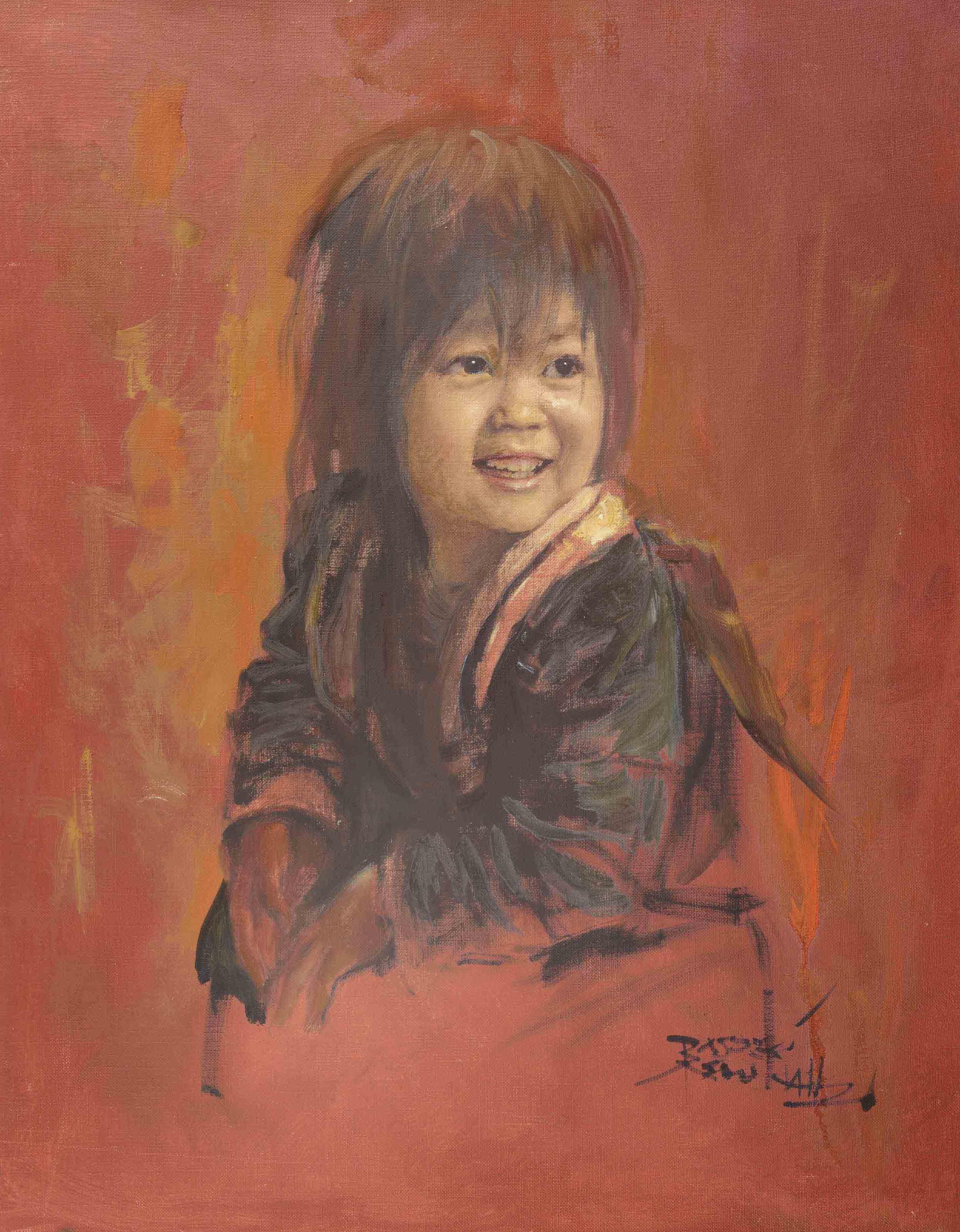 Basoeki Abdullah - Portrait of a child