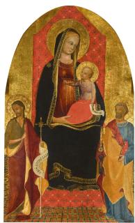 Battista Di Biagio Sanguigni - Madonna And Child Flanked By Saint John The Baptist And Saint Peter
