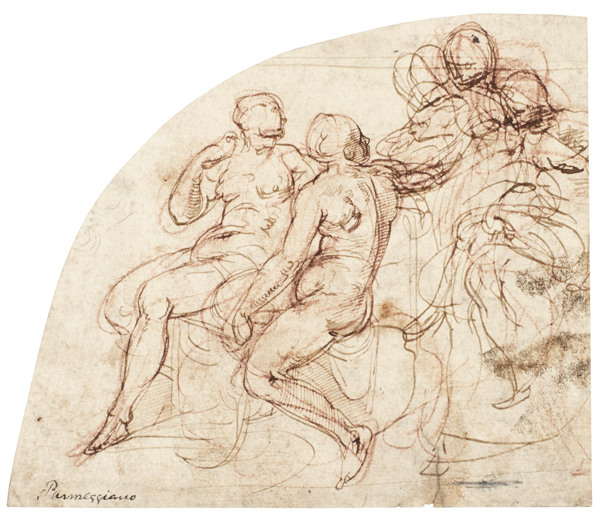 Battista Franco - A Group Of Female Figures