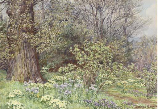 Beatrice Emma Parsons - A Quiet Forest Glade With Spring Flowers