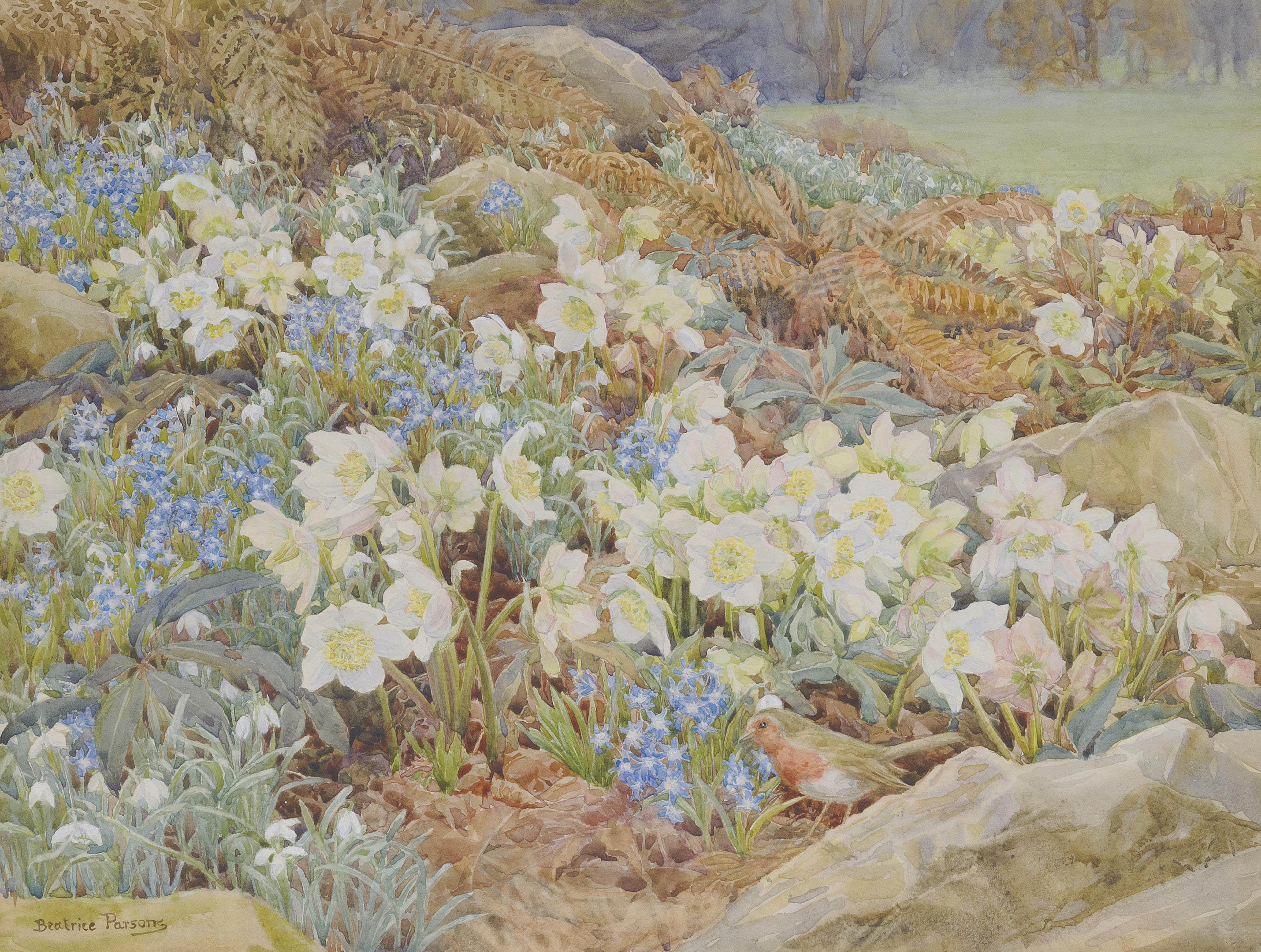 Beatrice Emma Parsons - Christmas roses and Snowdrops