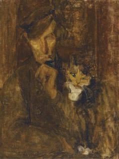 Beatrice How - A man with a cat