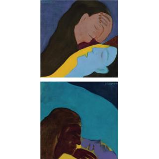 Beatriz González - Pair Of Paintings: Piedad 7 And Piedad 2