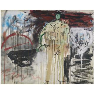 Bedri Baykam - Graffiti Guy Posing In Front Of His Work