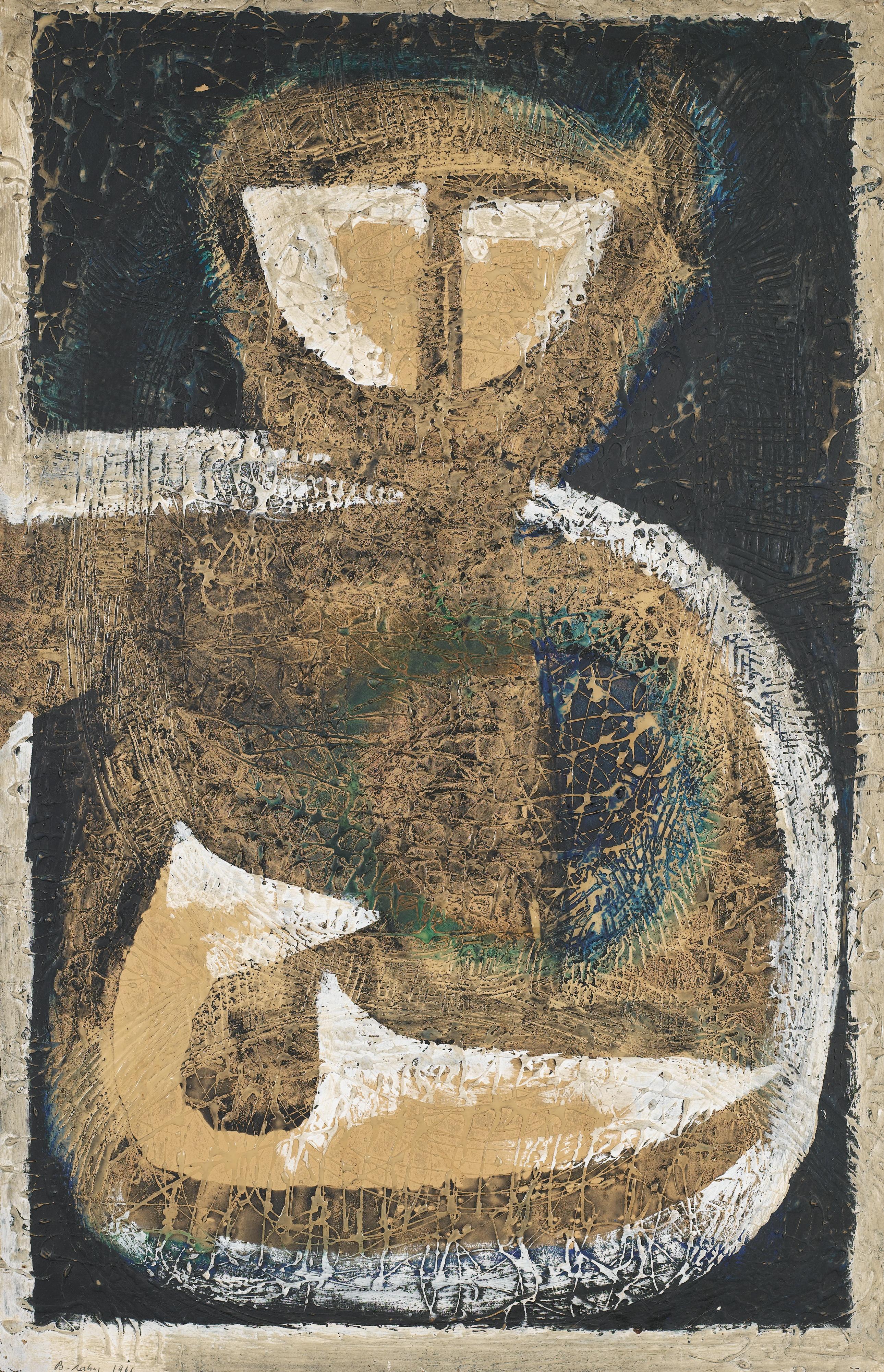 Bedri Rahmi Eyuboglu - Femme Anatolienne Et Son Enfantbedri Rahmi Eyuboglu ; Femme Anatolienne Et Son Enfant ; Signed And Dated Lower Left 1961 ; Oil On Cardboard