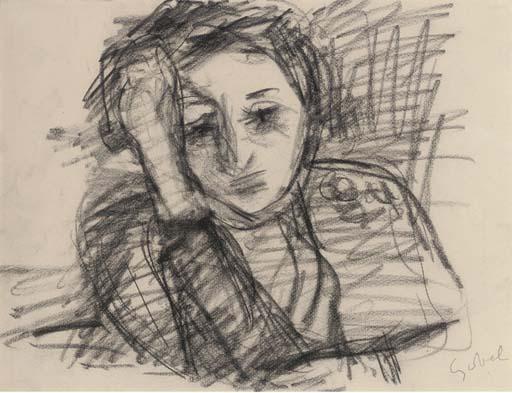 Béla Czóbel - Head of a woman