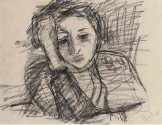 Béla Czóbel - Head of a woman