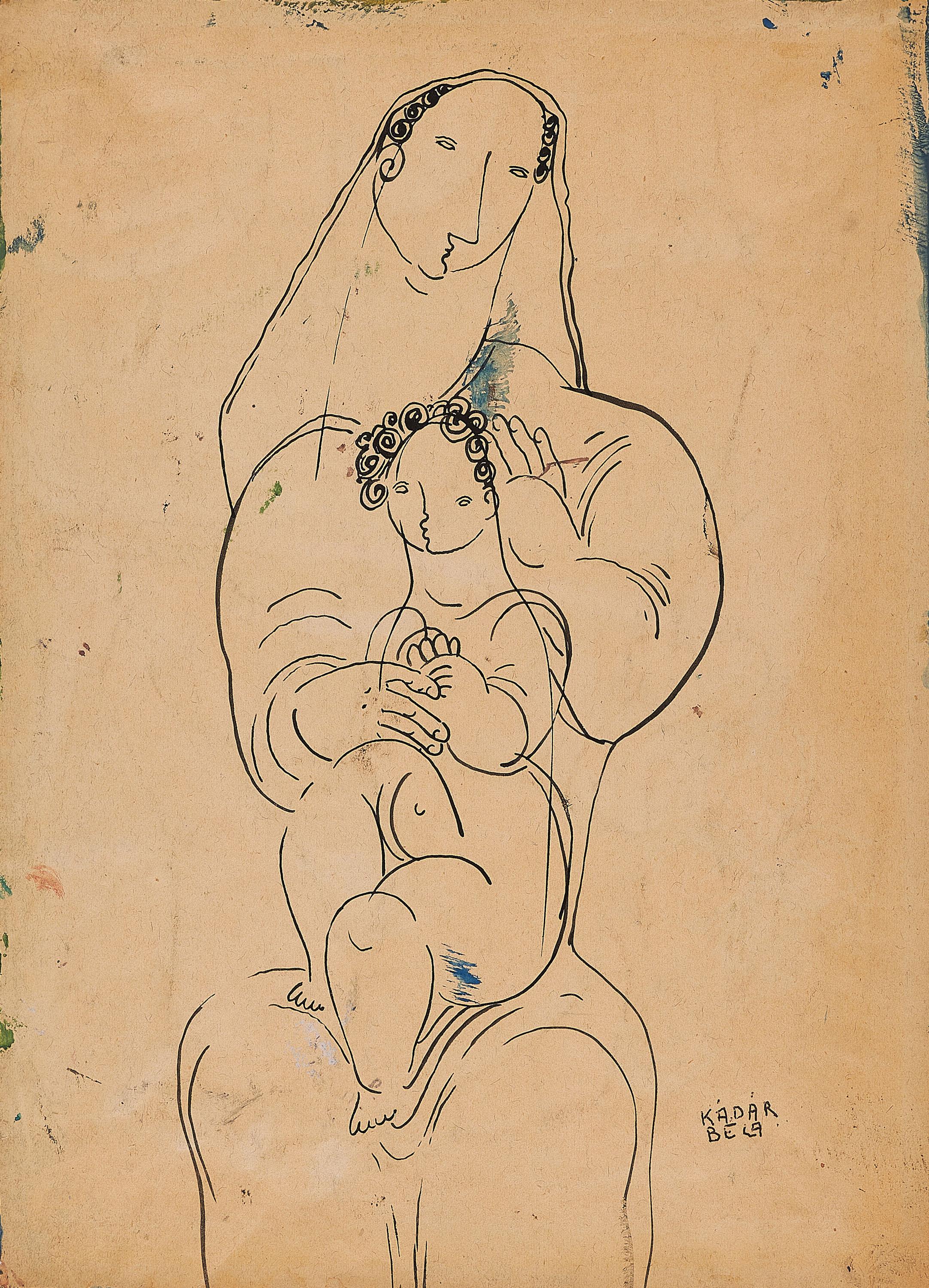 Béla Kádár - Madonna mit Kind.