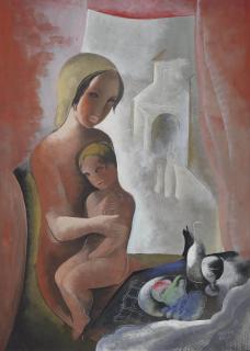 Béla Kádár - Mother with  child