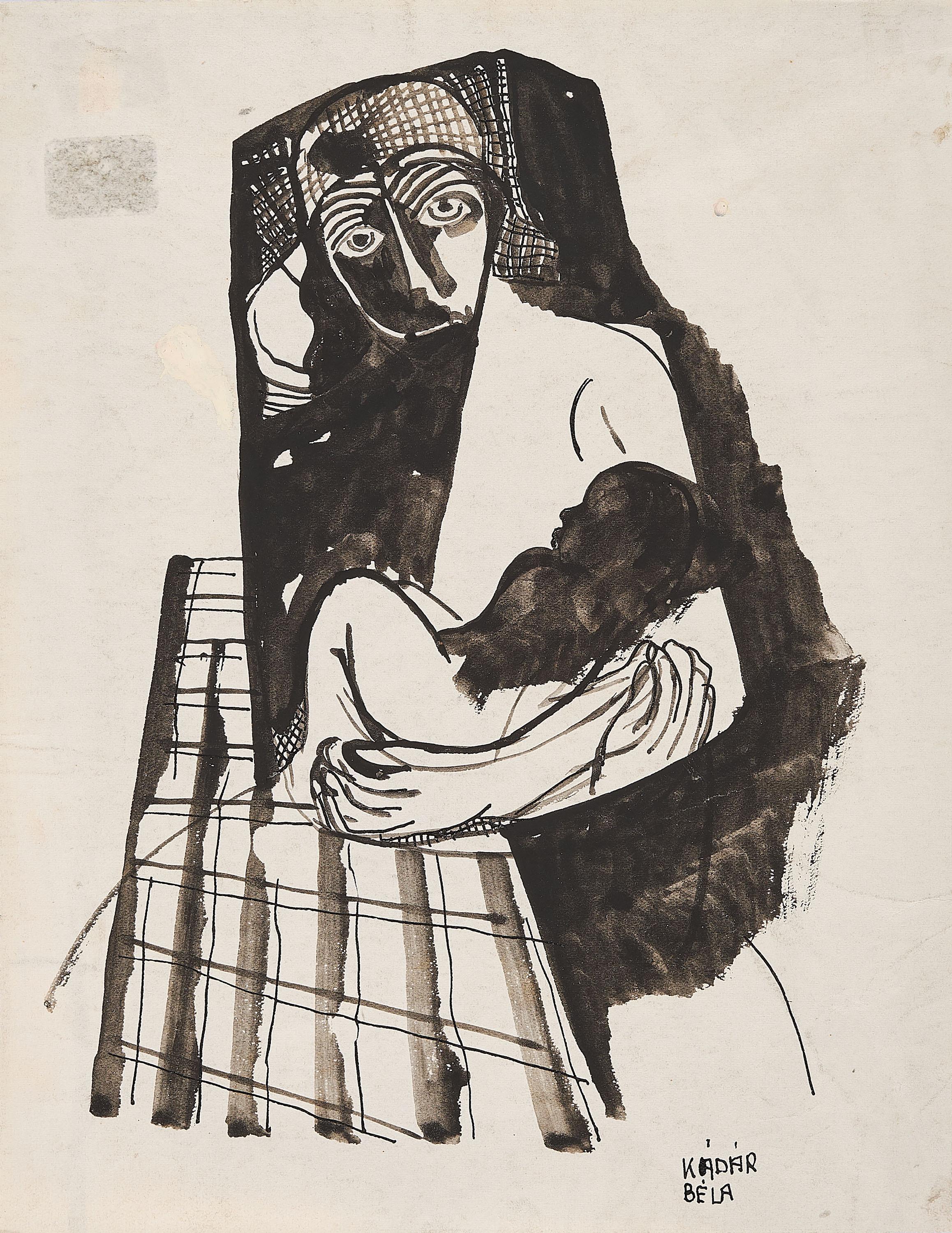 Béla Kádár - Mutter mit Kind.