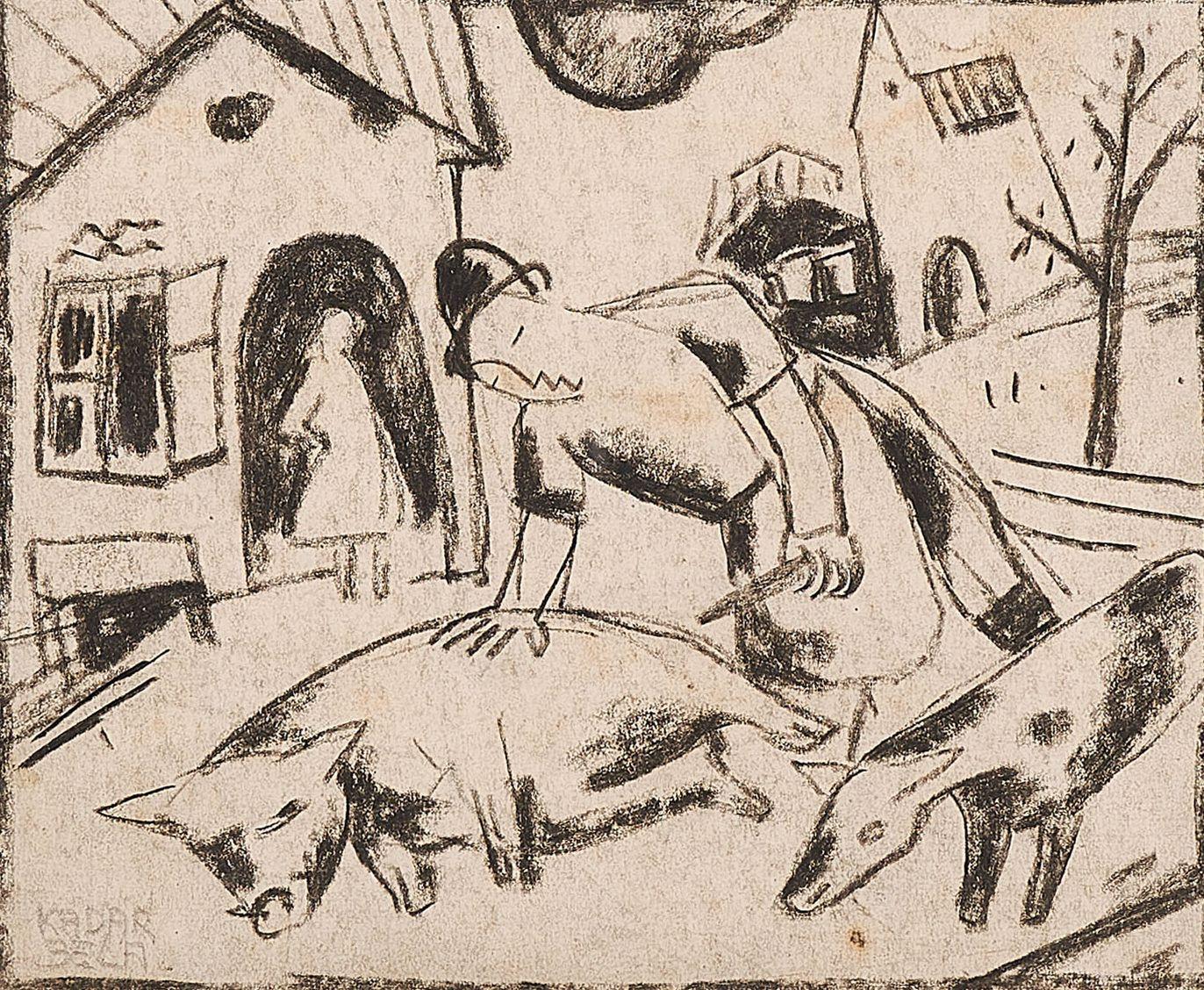 Béla Kádár - Schweinehirt.