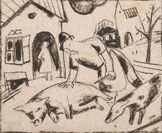 Béla Kádár - Schweinehirt.