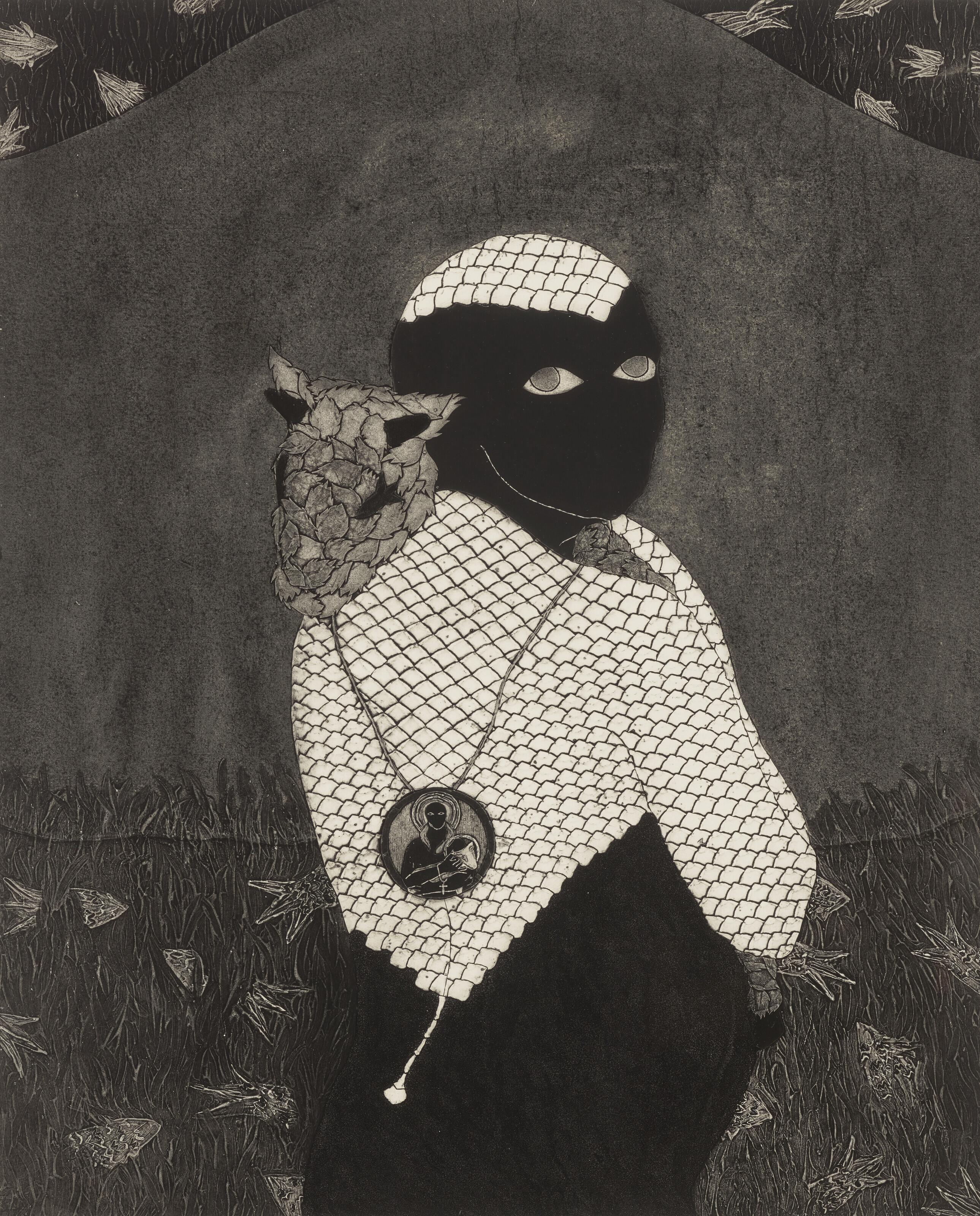 Belkis Ayón - Untitled (Sikán with Goat)