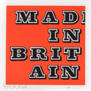 Ben Eine - Mad in Britain (Fluro Orange, Gold & Blue)