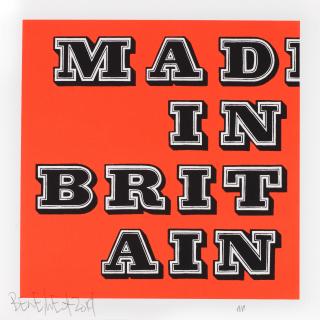 Ben Eine - Mad in Britain (Fluro Orange, Gold & Blue)