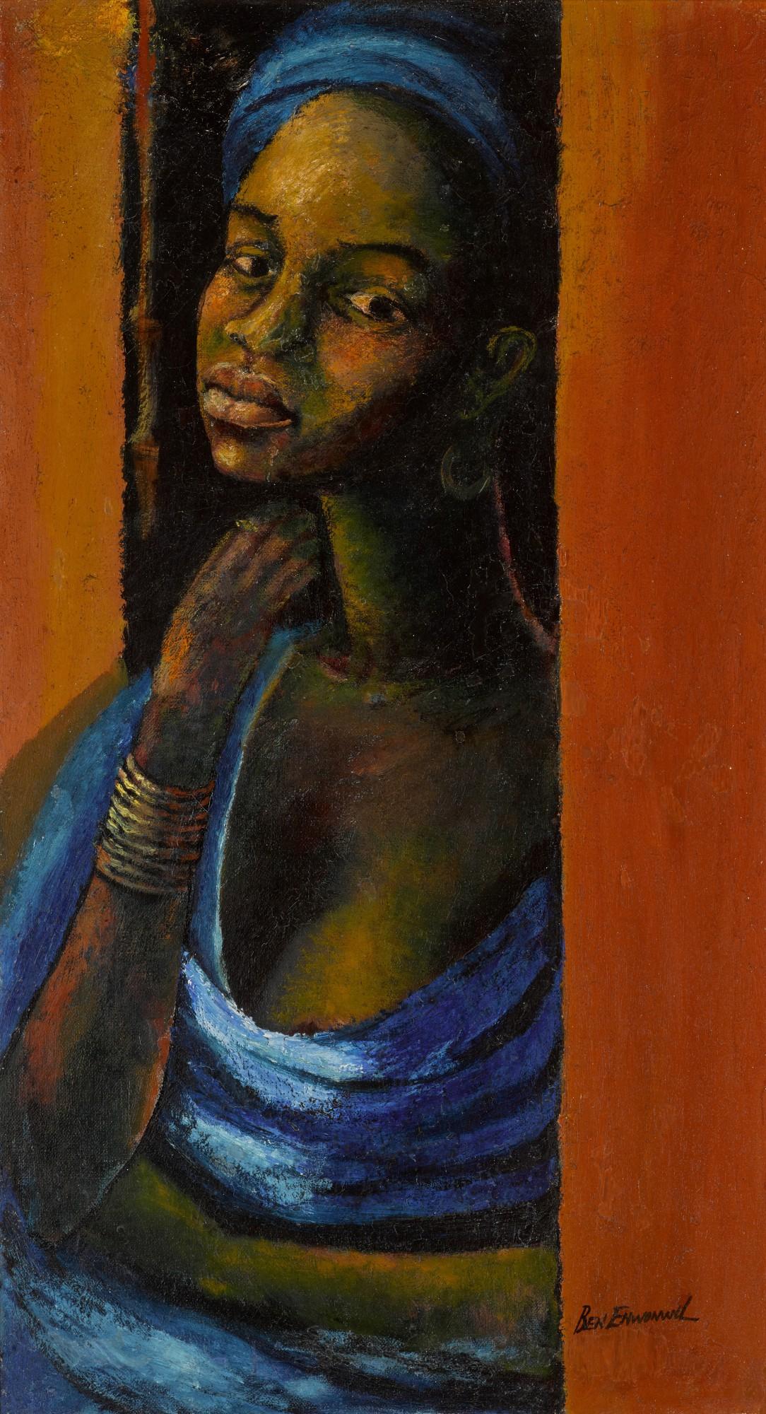 Ben Enwonwu - Young Woman in Blue