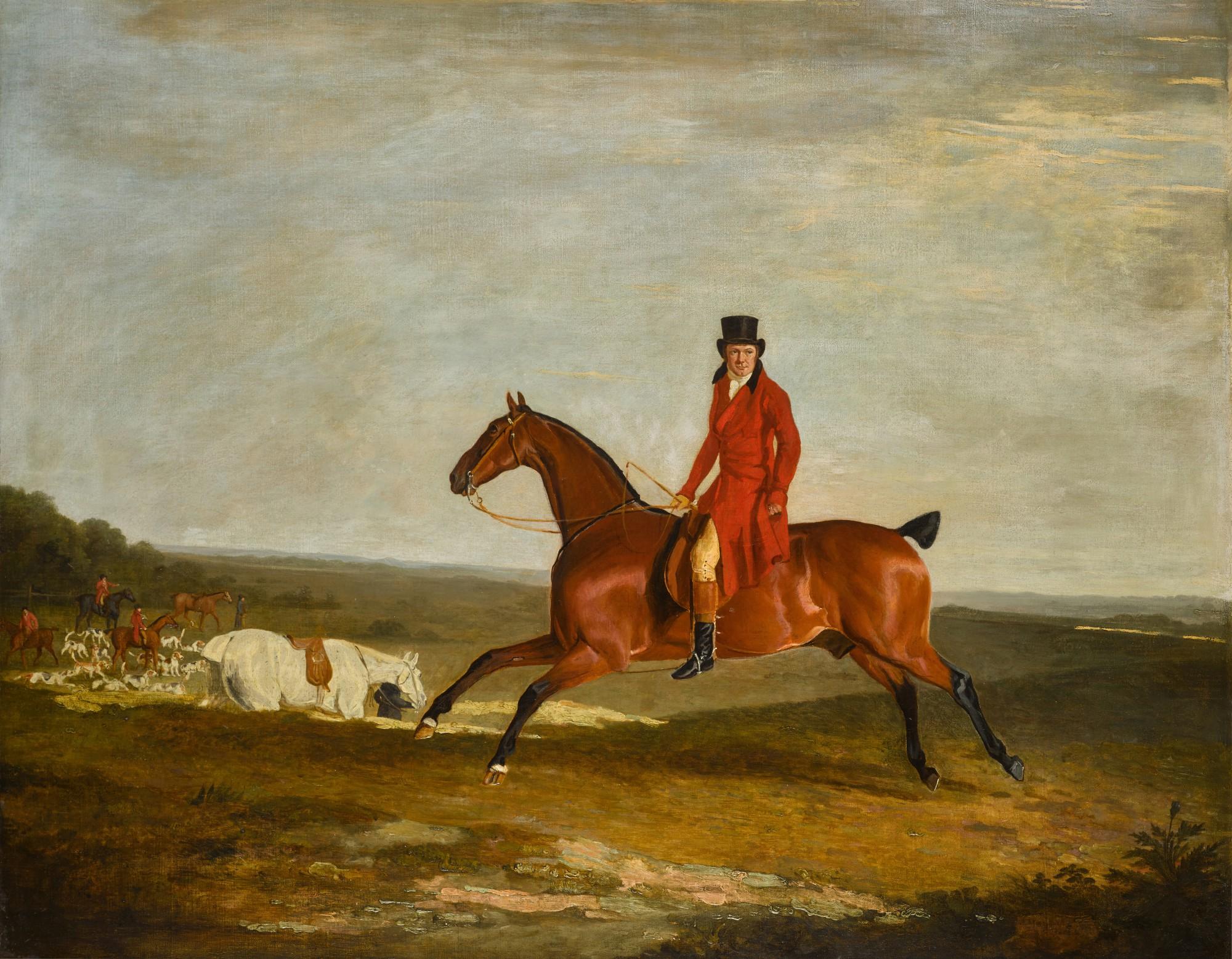 Ben Marshall - Portrait of J.V. Grinstead, brother-in-law to Lord Glamis and Chief Whip to Lord Glamis’ staghounds, mounted on a bay hunter