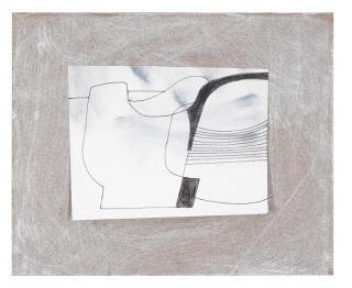 Ben Nicholson O.M. - 2 Forms and Curved Lines 12 x 15cm (4 3/4 x 5 7/8in) (sheet), 21 x 24.5cm (8 1/4 x 9 5/8in) (board) (unframed)
