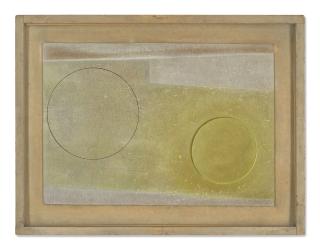 Ben Nicholson, O.M. - aug 58 (2 circles & green)
