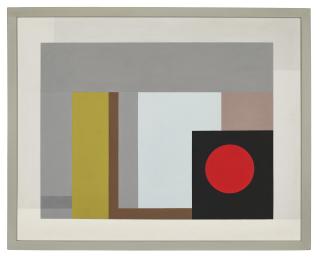 Ben Nicholson, O.M. - painting 1938 (red circle)