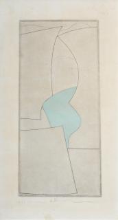Ben Nicholson O.M. - Still Life in Blue, 1968 Plate 26.5 x 12.5cm (10 7/16 x 4 15/16in).