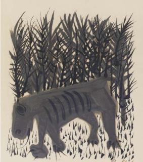 Ben Shahn - One Must Know the Animals, from For the Sake of a Single Verse Rilke Portfolio (Prescott 118)
