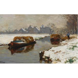 Ben Viegers - Hay Barges In Winter