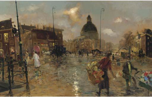 Ben Walrecht - A view of the Singel, Amsterdam