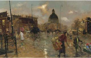 Ben Walrecht - A view of the Singel, Amsterdam